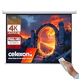 celexon Basic Motor-Leinwand 110' | 200x200 cm 1:1 | elektrische Full-HD 4K Beamer-Leinwand für...