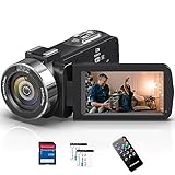 Videokamera 4K 48MP 30FPS Camcorder mit IR Nachtsicht, 18-facher Digitalzoom Video Kamera Recorder,...