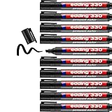 edding 330 Permanentmarker - schwarz - 10 Stifte - Keil-Spitze 1-5 mm - wasserfest,...