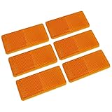 Qiping 6 x Orange Katzenauge Rückstrahler Gelb Anhänger Reflektor Rechteck zum Selbstklebend 9.2 x...