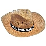 Nashville print factory Strohhut mit Wunschtext Bedruckt auf farbigem Hutband Sonnenhut Sommerhut...