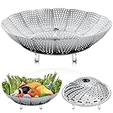 Royouzi Dampfgarer Einsatz Einstellbar DäMpfeinsatz Durchmesser Offen 27cm Stainless Steel Steamer...