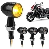 EXLECO 4 x LED Motorrad Blinker DC 12V Metall Mini Blinker IP65 Wasserdicht M8 Universal LED Blinker...