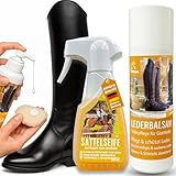 EMMA Lederfett farblos + Sattelseife I Sattelfett für Glattleder l Pflegemittel Lederbalsam I...