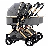 HAQMG Kinderwagen Zwillinge, Kinderwagen Organizer Doppelter Kinder Buggy Kinderwagen Kinderbuggy...