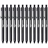 Amazon Basics - Einziehbarer Kugelschreiber - 12 Stück, Schwarz