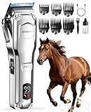 oneisall Kabellose Schermaschine Pferd, Pferdeschermaschine mit 6 Aufsätzen und abnehmbarer...