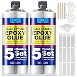 2K Epoxidkleber 100ml, 5 Minuten Kraftkleber - Transparent 2 Komponenten Epoxidharz Kleber Extra...