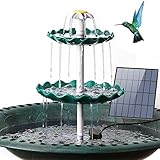 AISITIN DIY Brunnen Dunkelgrün,Vogeltränke Sets mit 3,5W Solar Springbrunnen, 3 Stufige...