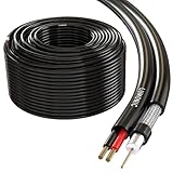 Lumonic RG59 RG59 Koaxialkabel + Stromleitung 50m | CCTV Überwachungskabel mit Power | 75 Ohm...