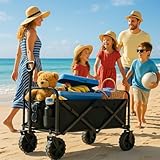 ONBEST Bollerwagen faltbar - Plus Regenschutz - Faltbollerwagen - Bollerwagen Für viele Anwendungen...