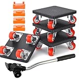 JUGGPENG 9-Teiliges Möbel Transportroller Set, Schwerer Möbeltransporter mit Verlängerungsstange...