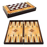 Pearl Wooden Folding Large Backgammon Chess Set Dame Dame Türkisches Ahorn Entertainment Brettspiel...