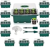KAHEIGN 12Pcs Anzuchtset Zimmergewächshaus Anzuchtkasten, 144 Zellen Mini Gewächshaus Anzucht Set,...