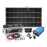 Insel Solaranlage PV-Anlage 1000W AC/Panel, Batterie, Laderegler, Sinus Wechselrichter