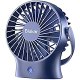 Blukar USB Ventilator, Leistungsstarker Mini Tischventilator USB Aufladbar Ventilator Leiser mit 3...