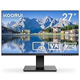 KOORUI 27 Zoll Monitor,75Hz, VA, 1080P, 5ms, PC Bildschirm aufhängbar, Rahmenlos, HDMI, VGA,...