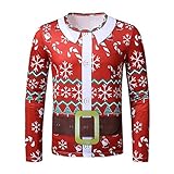Hawaiianische Bowling-Shirts für Herren, Weihnachtshemden für Herren, kariert, Button-Down-Shirts,...