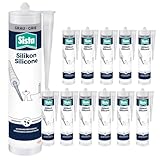Premium Sanitär Silikon grau – Für hygienische & langlebige Abdichtungen im Nassbereich (12 x...