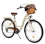 Milord. 26 Zoll 7-Gang, Cappuccino Farbe, Komfort Fahrrad mit Korb und Rückenträger, Hollandrad,...