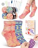 Katech 27 Stück 25cm Stricknadeln Set für Socken, Knitting Set Anfänger mit Stricknadeln aus...
