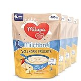 Milupa Milchbrei Gute Nacht – 'Vollkorn Früchte' Babybrei ab dem 6. Monat, Ohne Zuckerzusatz,...