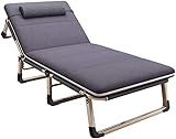 HGOuhK Klappbett Terrassen-Loungesessel, Loungesessel, Klappbett, Mittagsbett fürs Büro, einfaches...