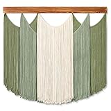 Dremisland Große Makramee Wandbehang Wandteppich Grün Baumwolle Quasten Wandteppich Boho Deko...
