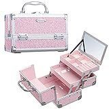 Kosmetikkoffer Schminkkoffer Leer Make up Koffer mit Spiegel Beauty Case Abschließbarer...