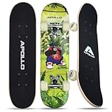 Apollo Kinder Skateboard, | kleines Komplett Board mit ABEC 3 Kugellagern und Aluminium Achsen |...