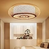 NOCHX Vintage Deckenlampe E27 Natürlicher Bambus Und Rattan Ländliche Beleuchtung Vintage Licht...