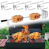 YRHome Drehspieß Grillspieß Set 107cm inkl. 4X Fleischnadeln und Edelstahl Motor 220V - 240V...