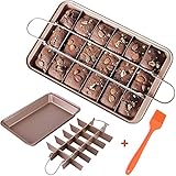 REDO Brownie Backform mit Trennwänden Brownie Form mit Teiler Cutter 20x30 klein, Verdickt 900g...