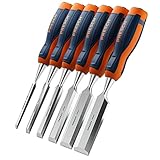 Presch Stechbeitel Set für Holz 6tlg. - Scharfes Stecheisen Set (6, 12, 18, 24, 32, 38mm) - Profi...