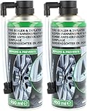 com-four® 2X Reifen Pannenspray je 450 ml - Autoreifen Pannenset auch für Motorradreifen -...