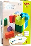 HABA 305463 - 3D-Legespiel Würfelmix, Holzspielzeug zum Legen und Stapeln, 19 Holzbausteine, 10...