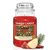 Yankee Candle Duftkerze im Glas (groß) | Red Apple Wreath | Kerze mit langer Brenndauer bis zu 150...