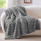 BEDELITE Kuscheldecke Flauschig Decke Klein - weiche Flanell Decken Grau 125x150 für Sofa, Deko...