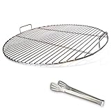 huanniu 304 grillrost Edelstahl rund mit Griff, 54.5 cm Durchmesser für 57 cm Holzkohlegrills z.B...