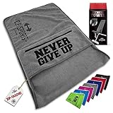 C.P. SPORTS Fitness Handtuch Towel Mikrofaser | Fixierung + Tasche mit Reißverschluss |...