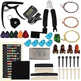 57 Pcs Gitarren-Zubehör-Set,inkl. Gitarrenstimmgerät,Picks...