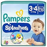 Pampers Splashers Baby Shark Limited Edition 3-4, 12, 6kg-11kg, Einweg-Schwimmwindeln, für sicheren...