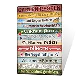 Putuo Decor Gartenschild Vintage – Garten Regeln Metallschild, wetterfestes Deko-Schild für...