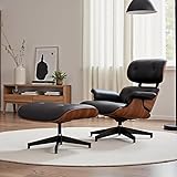 Aivermeil Relaxsessel aus Echtleder mit Fußstütze–Verstellbarer Fernsehsessel mit Liegefunktion,...