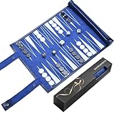 Reise Backgammon,Back Gammon Spiel aus massivem Holz - Klassisches Brettspiel für Familien,Reisen...