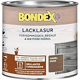 Bondex Lacklasur Haselnuss 0,375 L für 3,75m² | 2in1 - veredelt und versiegelt | Wasser- und...