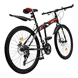 Rogowsen 26-Zoll-Mountainbike, 21-Gang-Fahrrad für Herren, Höhenverstellbar, aus Kohlenstoffstahl,...