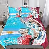 ZHONGZ Samsung Argentina Duvet Cover Set,3D Printed Lionel Messi Bedding Bed Linen Set,Soft...