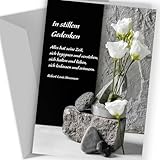 1 Trauerkarte Beileidskarte Trauer mit Text und Umschlag Beileid Klappkarte mit Spruch Beerdigung...