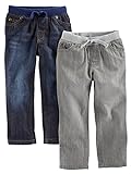 Simple Joys by Carter's Jungen 2-Pack Pull on Denim Pant Unterhose, Grau/Jeans, 3 Jahre (2er Pack)